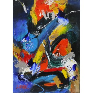 S. M. Naqvi, Acrylic on Canvas, 10  x 14 Inch, Abstract Painting, AC-SMN-024